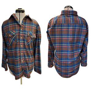 Vintage Genuine Roebucks Long Sleeve Flannel Shirt  Plaid Mens Medium 15-15 1/2